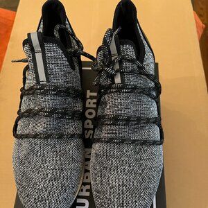 Urban Sport by J/Slides Woman's Black Silver Metallic Sneakers Shoes